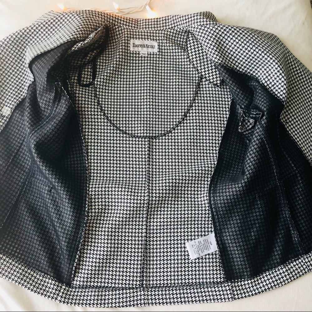 Houndstooth button up blazer b&w short sleeve - Picture 4 of 8
